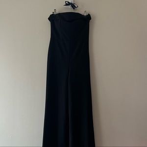 CRYSTAL SKY SIZE SMALL BLACK STRAPLESS FORMAL ZIP UP ROMPER